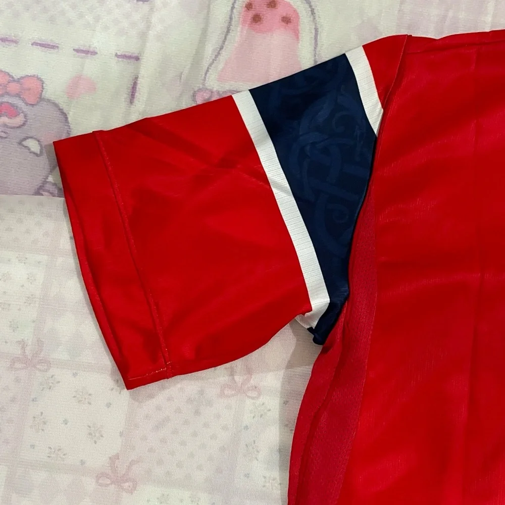 Nike Red Norwegian Soccer Jersey with Navy Cross